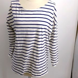 J. Crew navy/white striped shirt-sz XL
